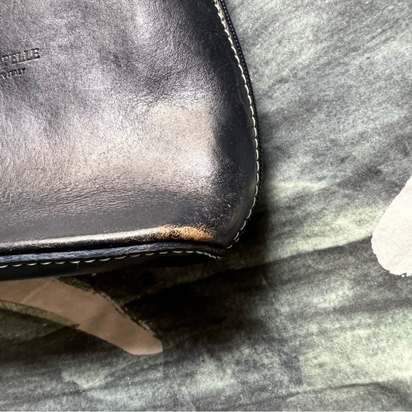 VERA PELLE Navy Blue Small Medium Leather CrossBody Bag Purse Silver Hardware - Picture 7 of 15